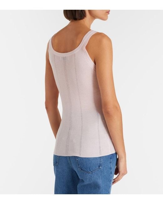 Gabriela Hearst Pink Lucy Rib-Knitted Wool Tank Top