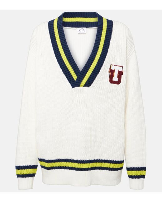The Upside White Varsity Josie Cotton Sweater