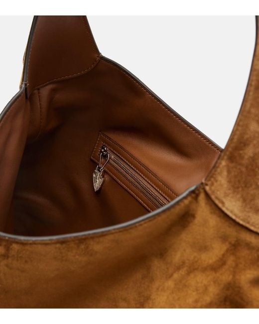 Gucci Brown Tote Bag Jackie 1961 Large Aus Veloursleder