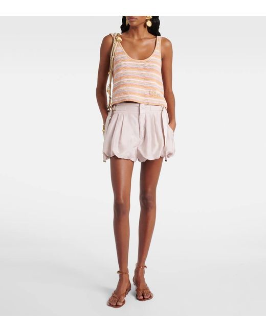 Chloé Natural Shorts Aus Baumwoll-Gabardine