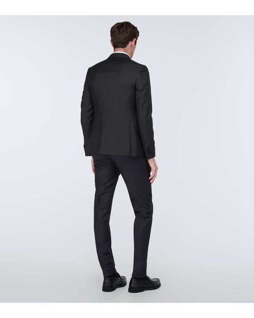Zegna Black Wool And Mohair Suit for men