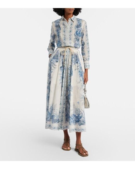 Zimmermann Blue Wanderlust Cotton Shirt