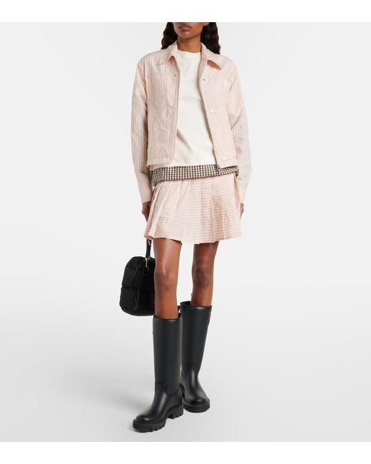 Moncler Natural Gingham Cotton-Blend Jacket