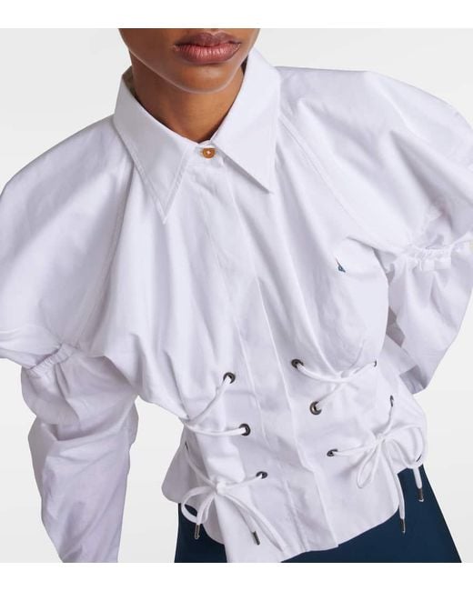 Camicia Gexy in popeline di cotone di Vivienne Westwood in White
