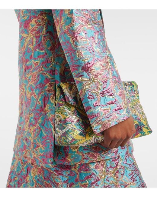 Dries Van Noten Blue Basti Jacquard Jacket