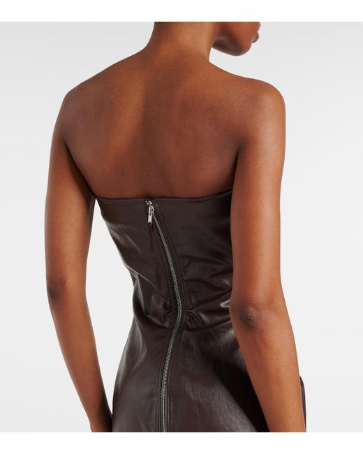 Rick Owens Brown Denim Bustier Gown