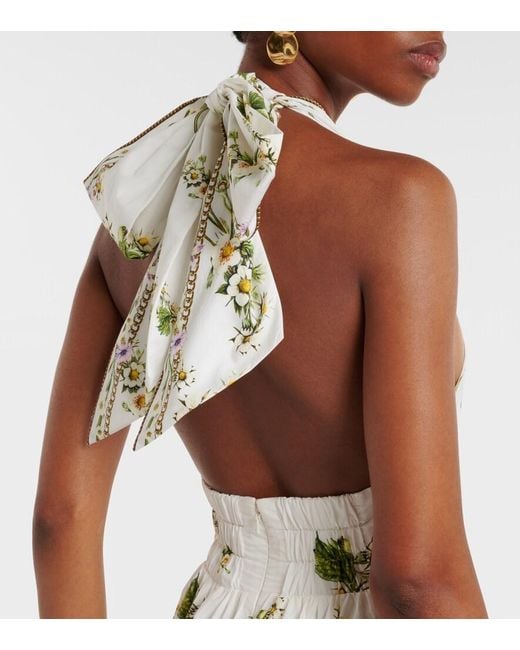 Camilla White Embellished Cotton Maxi Dress