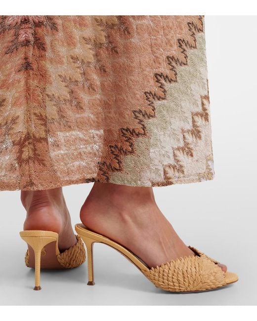 Aquazzura Natural Rio Flirt Raffia Mules