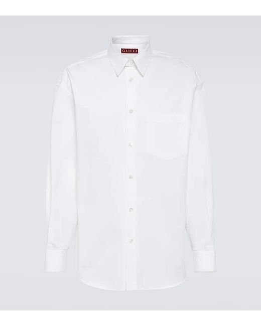 Camisa en popelin de algodon Gucci de hombre de color White