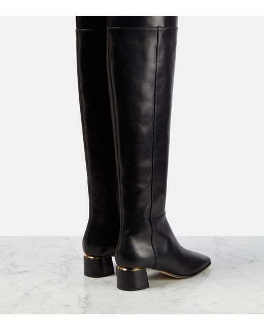 Jimmy Choo Loren 45 Leather Over-the-knee Boots in Black | Lyst