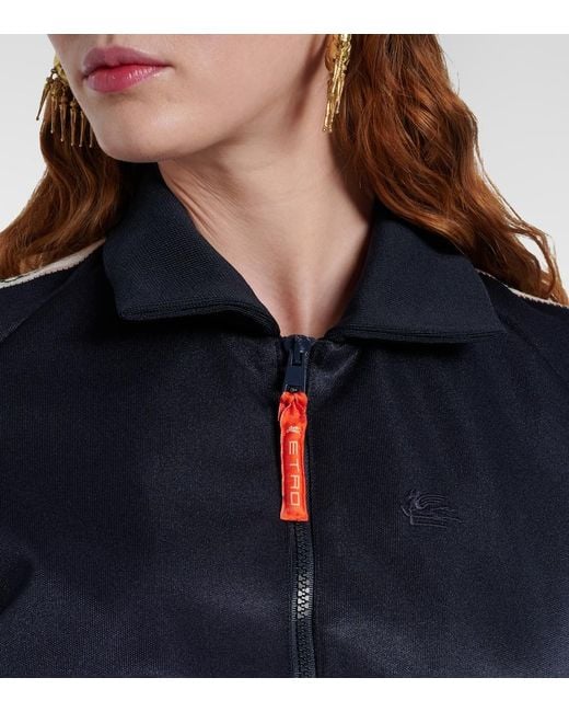 Etro Blue Cropped Track Jacket