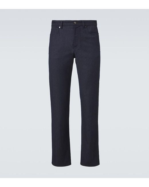 Agnona Blue Mid-Rise Straight Jeans for men