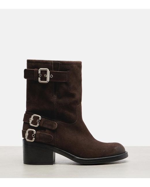 Chloé Brown Dakota Suede Biker Boots
