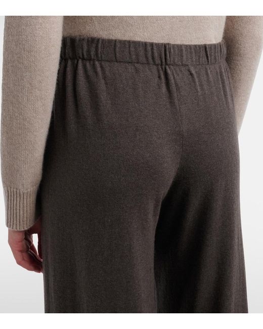 Lisa Yang Gray Aina Cotton And Cashmere Wide-Leg Pants