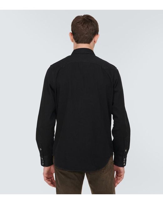 RRL Black Sawtooth West Denim Shirt for men