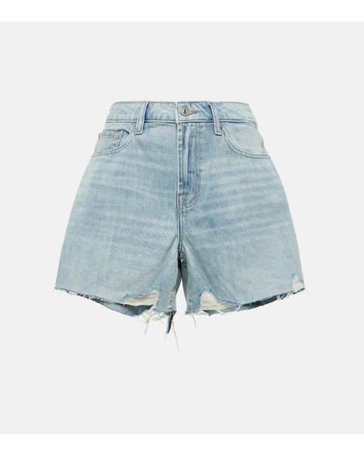 7 For All Mankind Blue High-Rise Jeansshorts Monroe