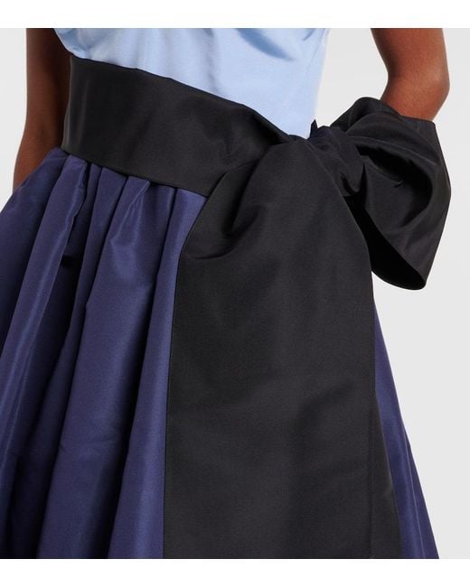 Vestido De Fiesta Con Bustier Carolina Herrera de color Blue