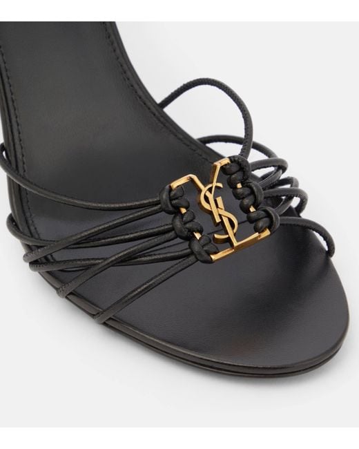 Saint Laurent Black Babylone 90 Leather Sandals