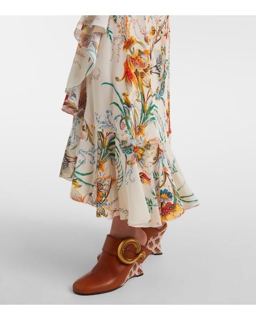 Etro White Floral Wrap Skirt