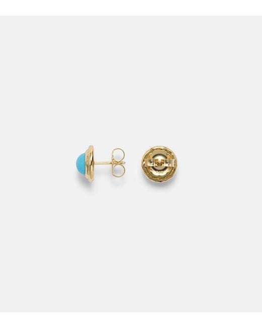 Octavia Elizabeth Blue Coral Beach 18Kt Earrings With Turquoises
