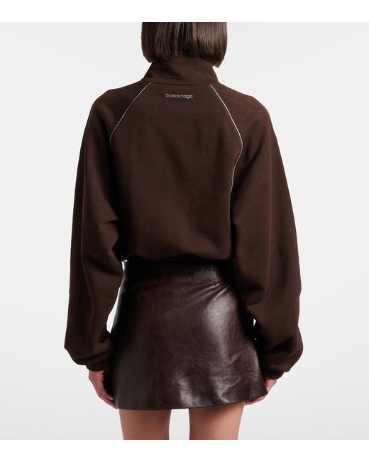 Balenciaga Brown Cotton Zip-Up Jacket