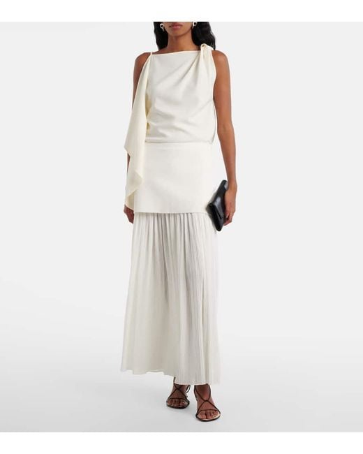 Proenza Schouler White Paige Pleated Crepe Chiffon Maxi Skirt