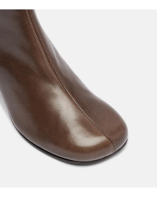 Lemaire Brown Anatomic 55 Leather Ankle Boots