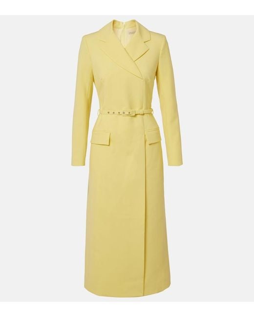 Emilia Wickstead Yellow Kalonice Crepe Midi Dress