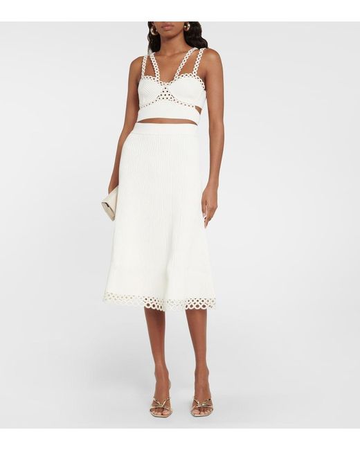 Jonathan Simkhai White Liana Ribbed Crop Top