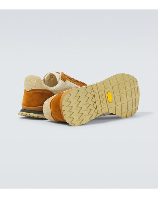 Visvim Brown Fkt Runner Suede-Trimmed Sneakers for men