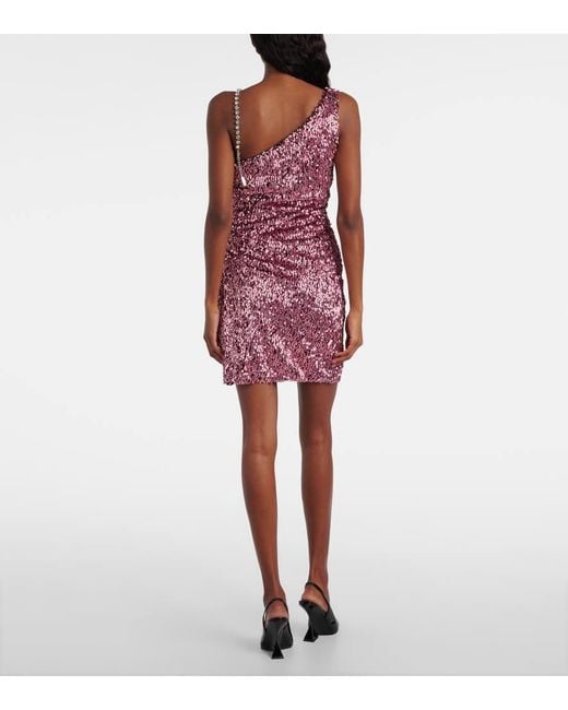 Vestido Corto Con Lentejuelas Area de color Purple