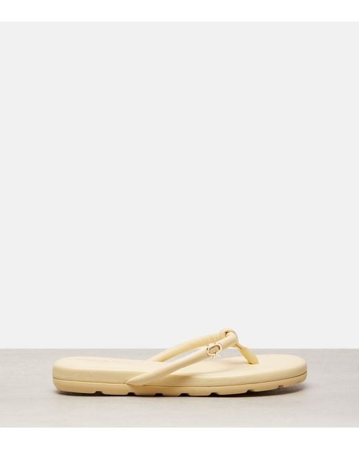 Gianvito Rossi Natural Fiji Leather Thong Sandals