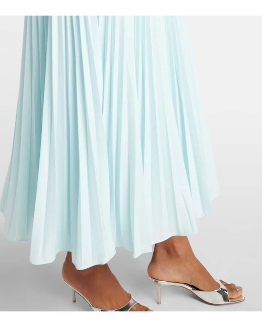 Jonathan Simkhai Blue Arie Pleated Bustier Dress