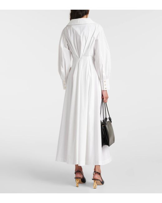 Altuzarra White Isabela Cotton-blend Midi Dress