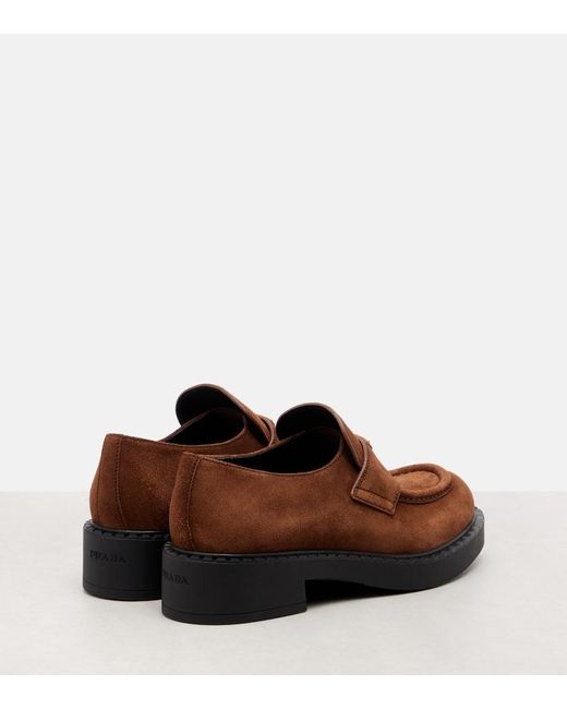 Prada Brown Chocolate Suede Loafers
