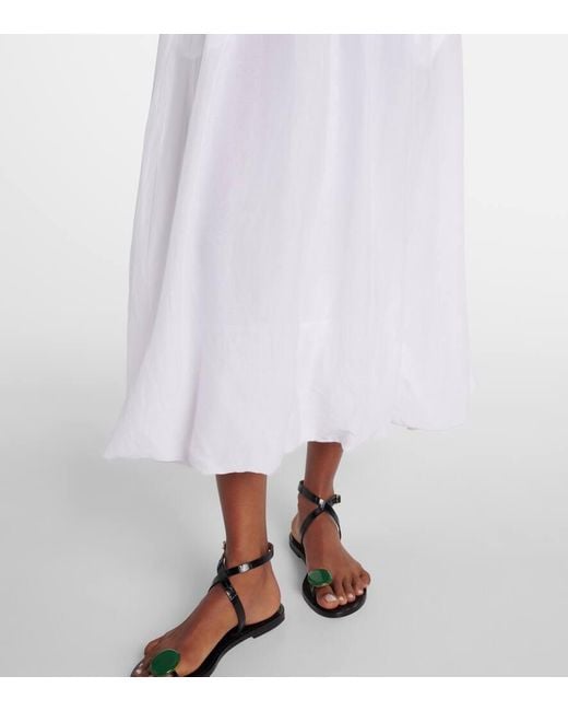 Velvet White Ines Cotton And Silk Voile Maxi Skirt
