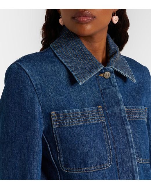 Valentino Blue Vgold Denim Field Jacket