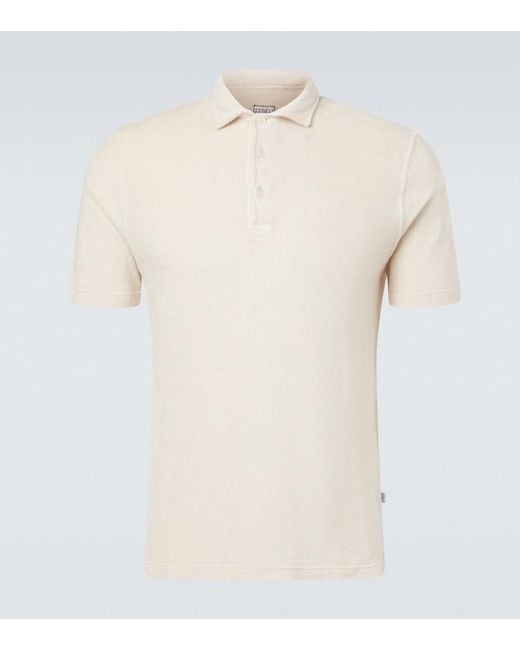 Fedeli Natural Mondial Cotton Terry Polo Shirt for men