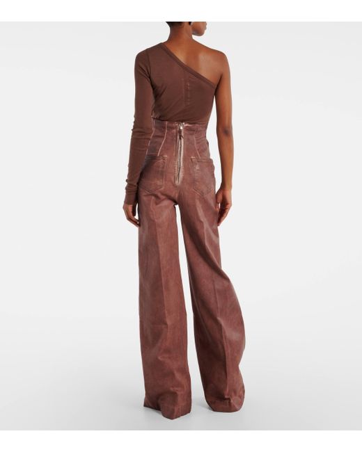 Rick Owens Brown Dirt Cooper High-rise Wide-leg Jeans