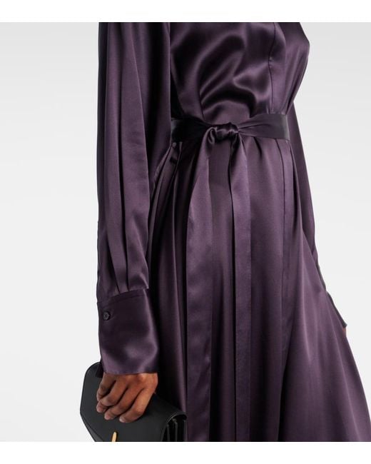Robe Chemise Cyprien En Satin De Soie Joseph en coloris Blue