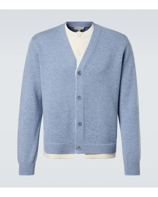 J.W. Anderson Blue Wool And Cashmere Cardigan for men