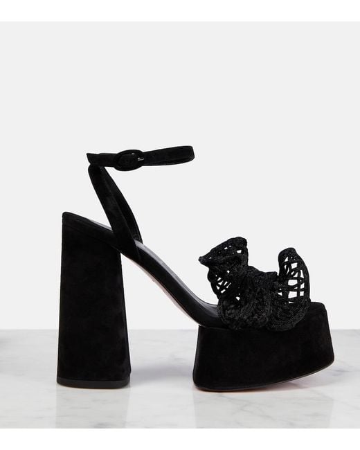 Christian Louboutin Black Deia Frou Alta Macrame Sandals