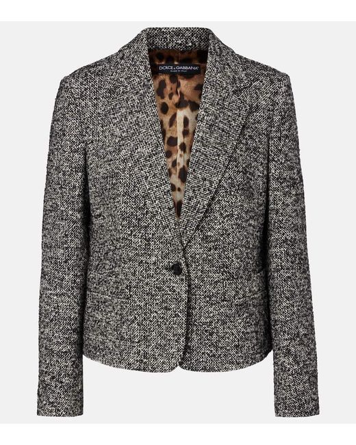 Dolce & Gabbana Black Jacke Aus Einem Wollgemisch
