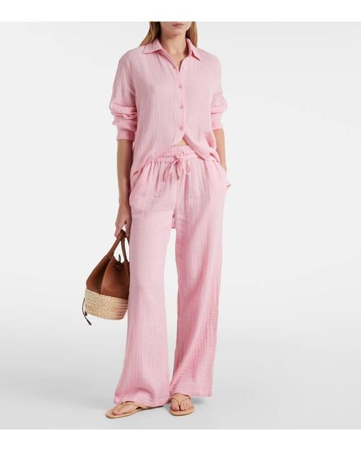 Melissa Odabash Pink Leona Cotton Shirt