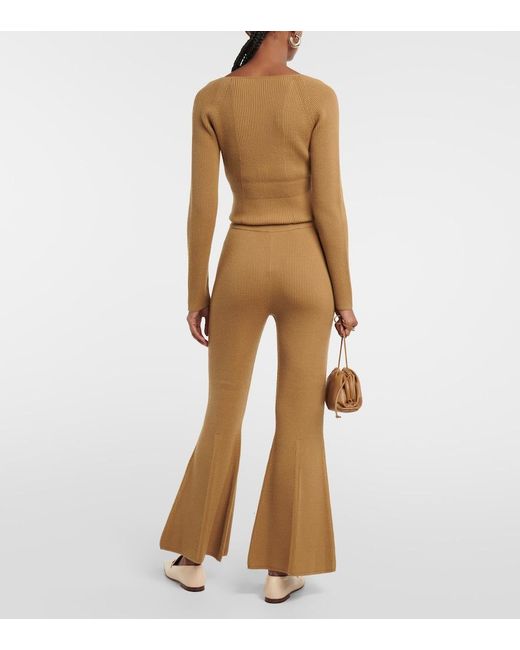 Joseph Natural Wool-Blend Knit Flared Pants