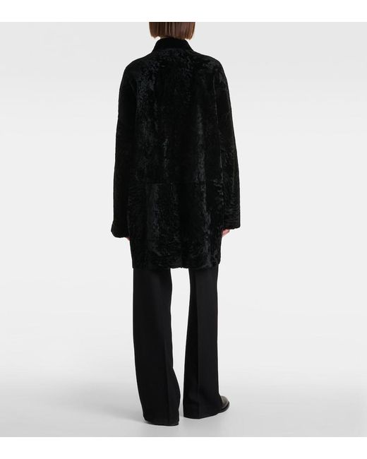 The Row Black Sheeran Shearling Coat