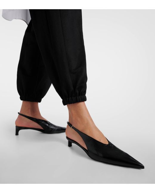 Jil Sander Black Leather Slingback Pumps