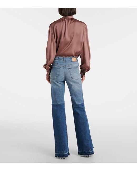 AG Jeans Blue La Croisette High-Rise Flared Jeans
