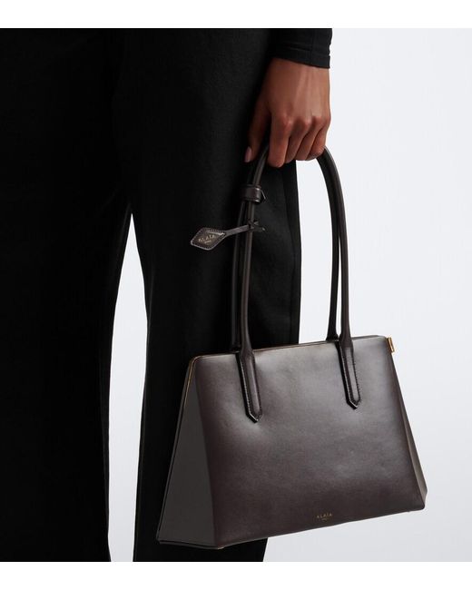 Alaïa Black Prisme Medium Leather Shoulder Bag