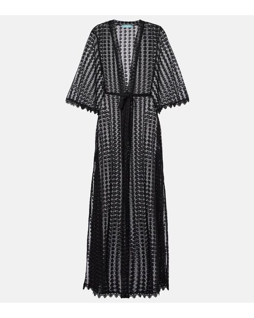 Melissa Odabash Black Talitha Semi-Sheer Kaftan